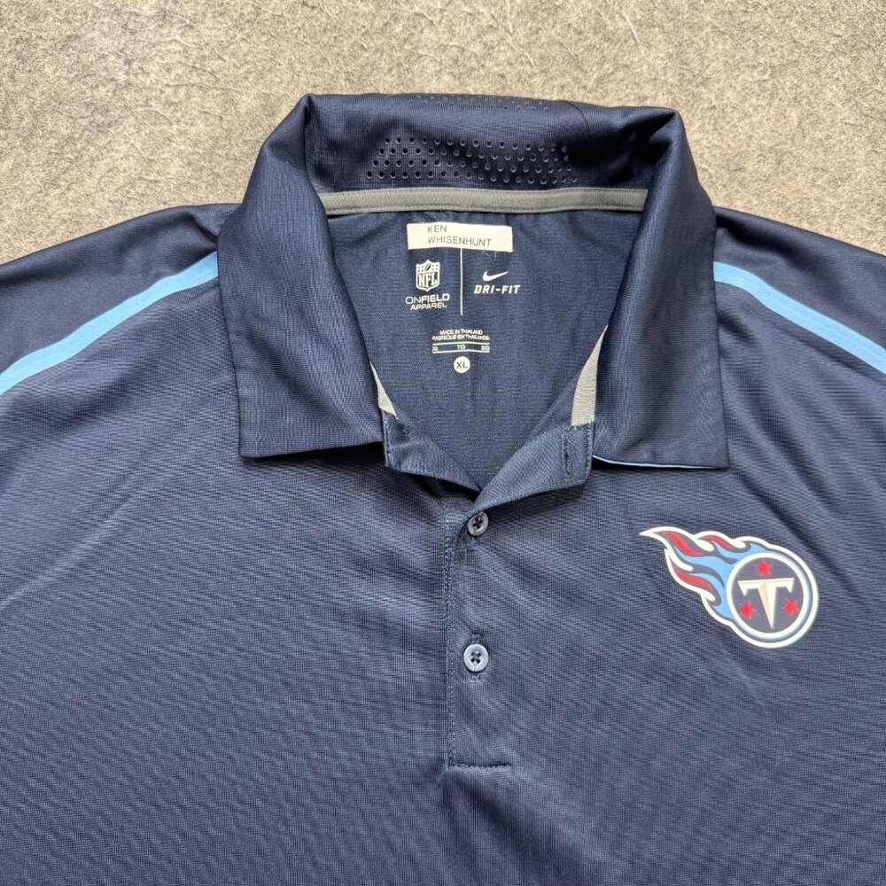 Tennessee Titans Nike Polo Shirt Men XL Blue OnField DRI-FIT Performance